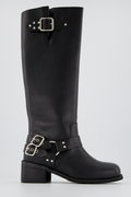 Vintage buckle long boots