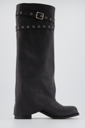 High-leg rivet belt boots