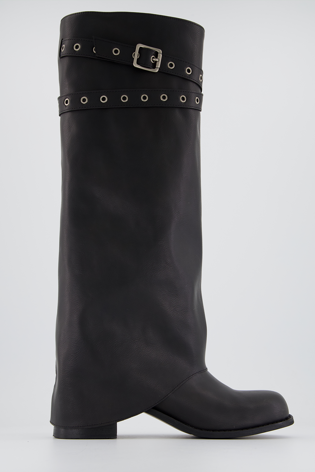 High-leg rivet belt boots