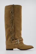Fringe western long boots