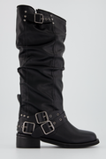 Biker shirring boots