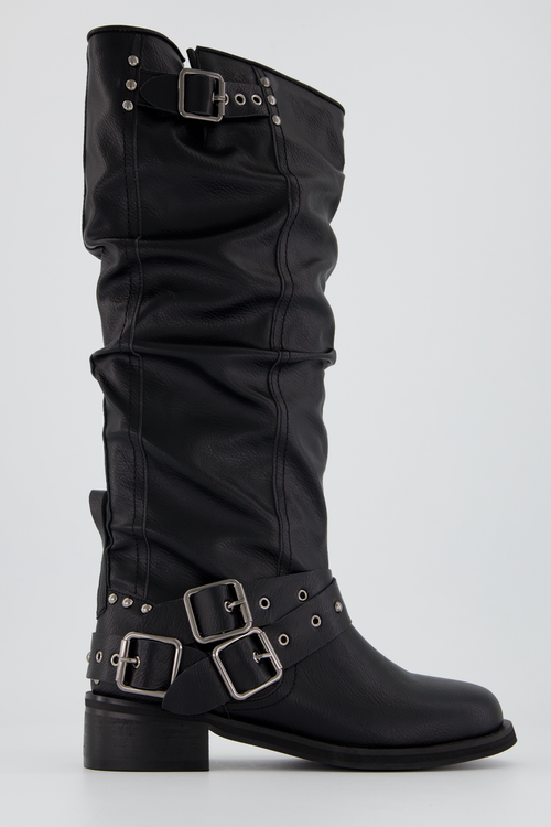 Biker shirring boots