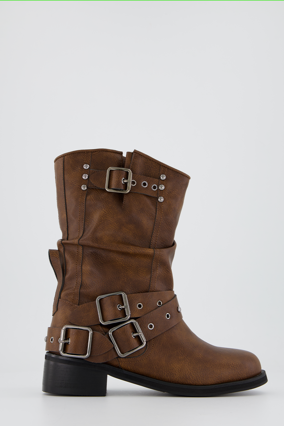 Biker shirring middle boots